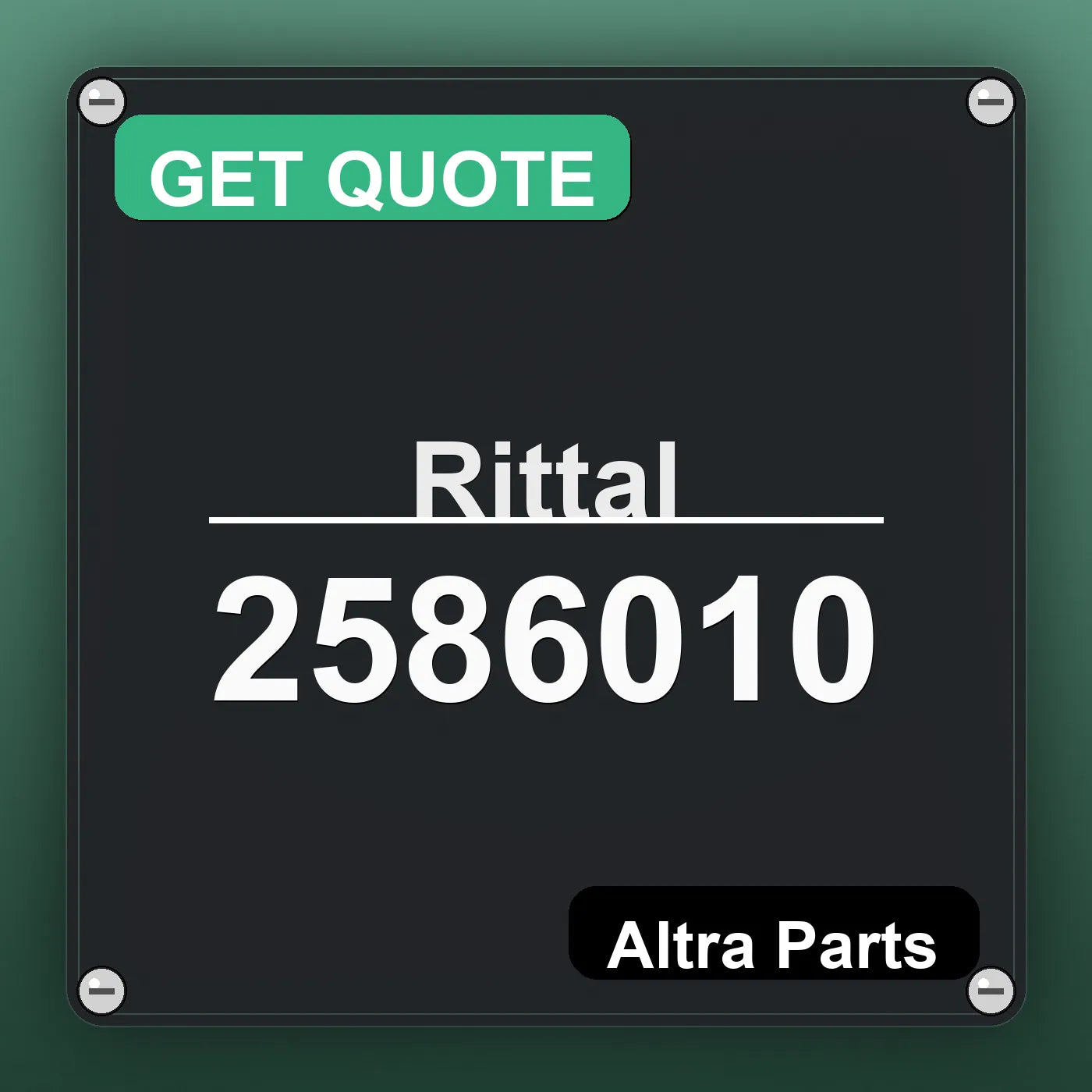 Rittal 2586010 industrial nameplate style image – Altra Parts. GET QUOTE.