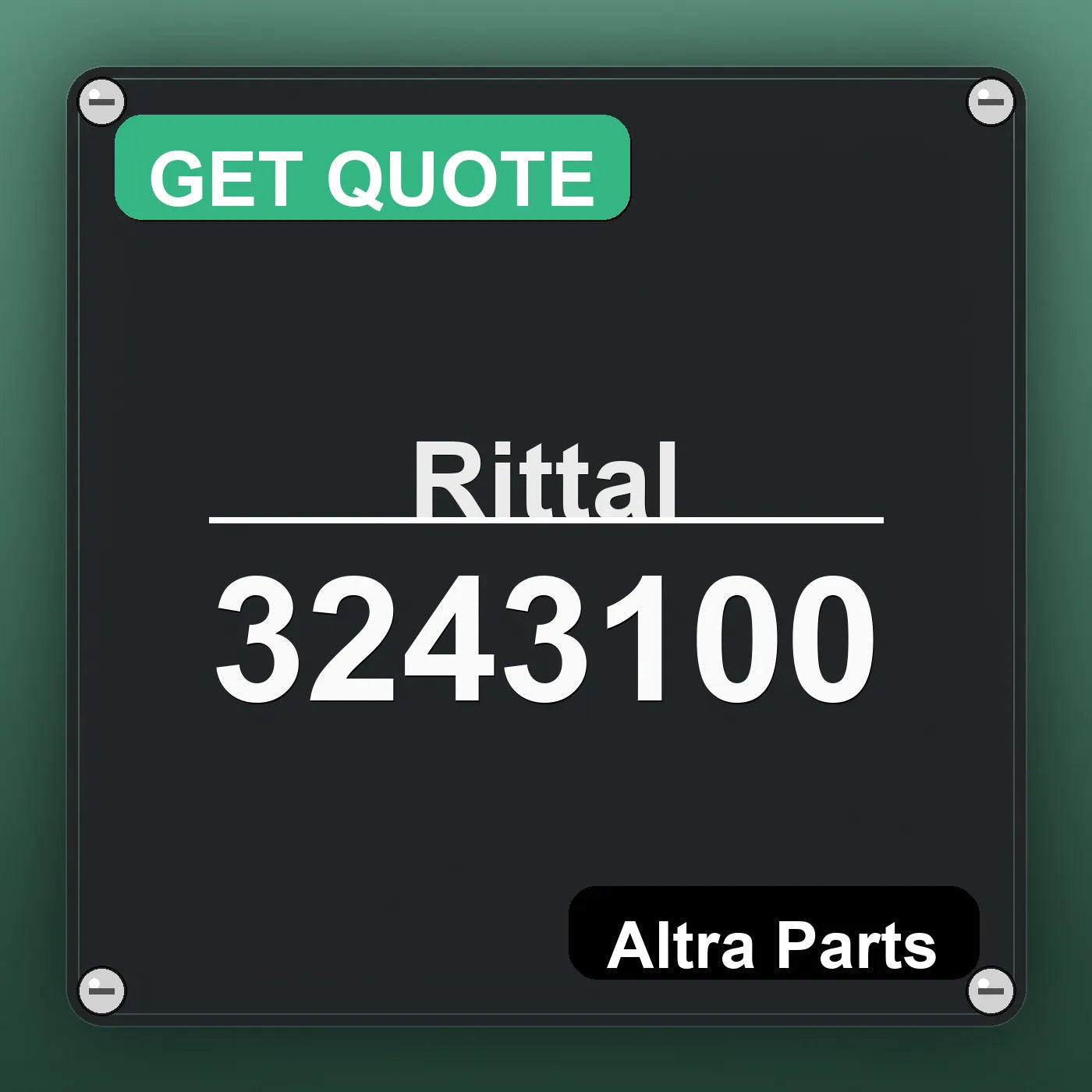 Rittal 3243100 industrial nameplate style image – Altra Parts. GET QUOTE.