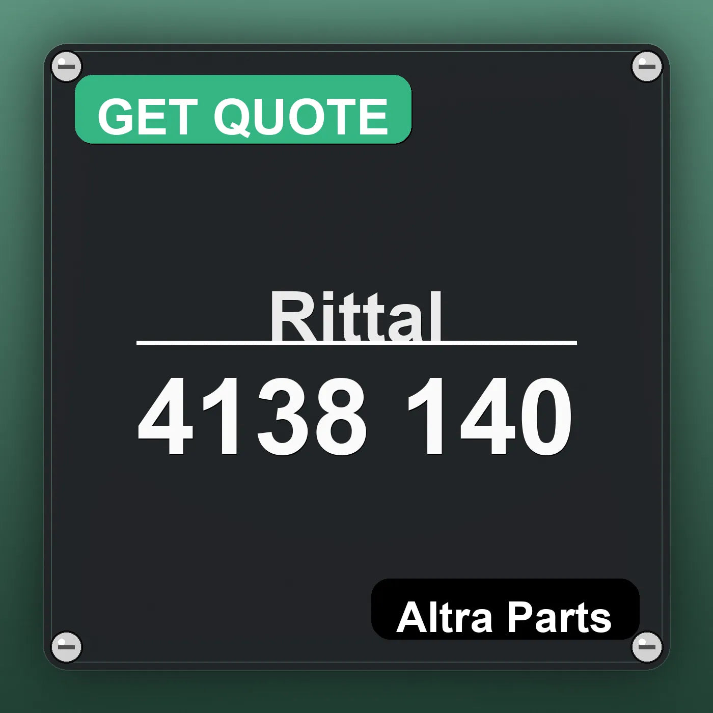 Rittal 4138 140 industrial nameplate style image – Altra Parts. GET QUOTE.