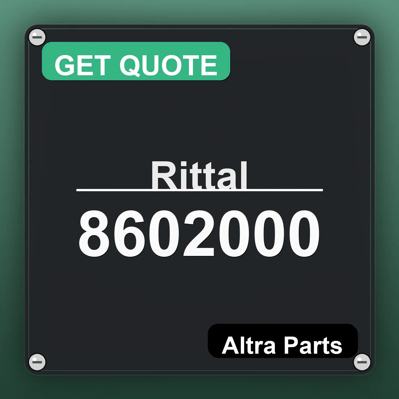 Rittal 8602000 industrial nameplate style image – Altra Parts. GET QUOTE.