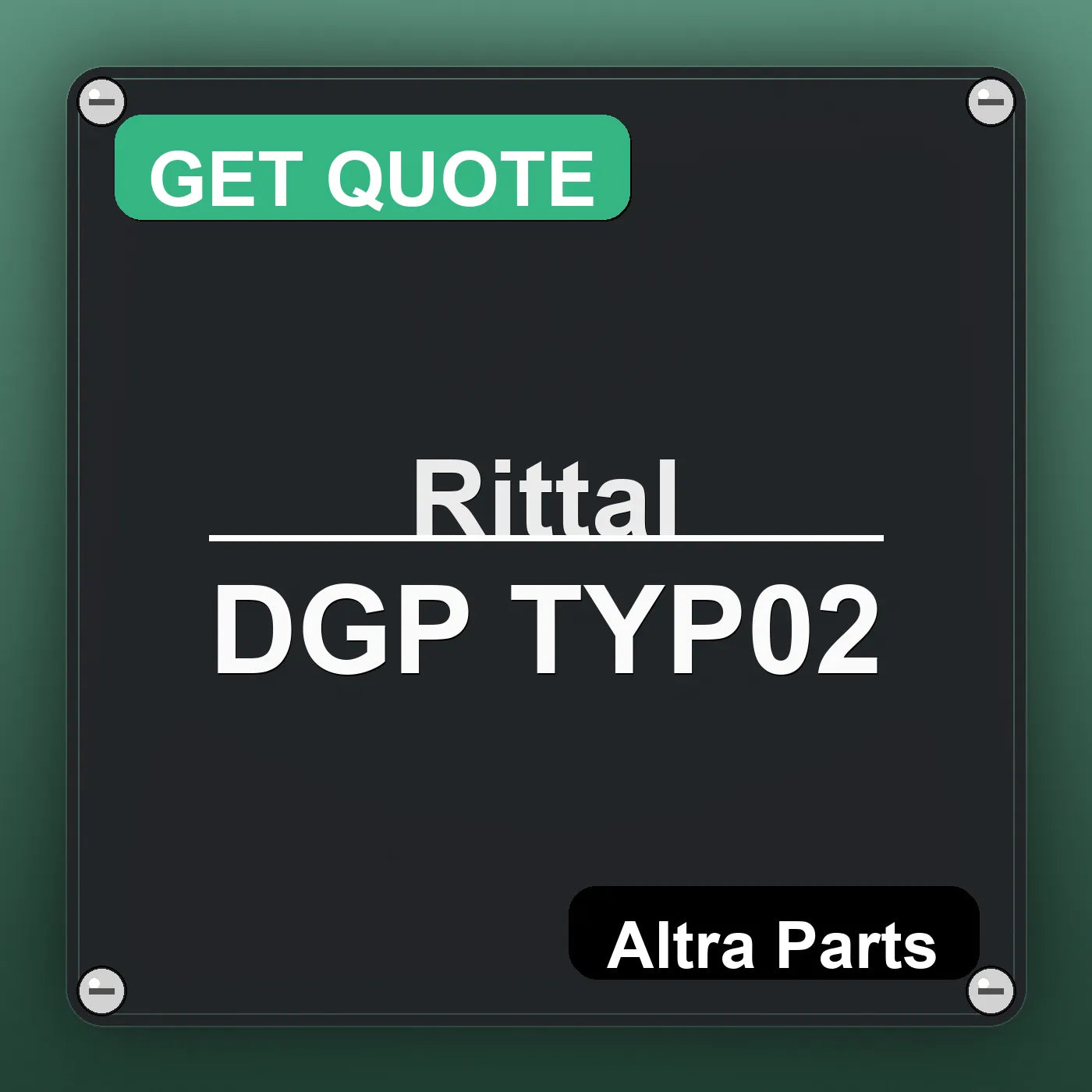 Rittal DGP TYP02 industrial nameplate style image – Altra Parts. GET QUOTE.