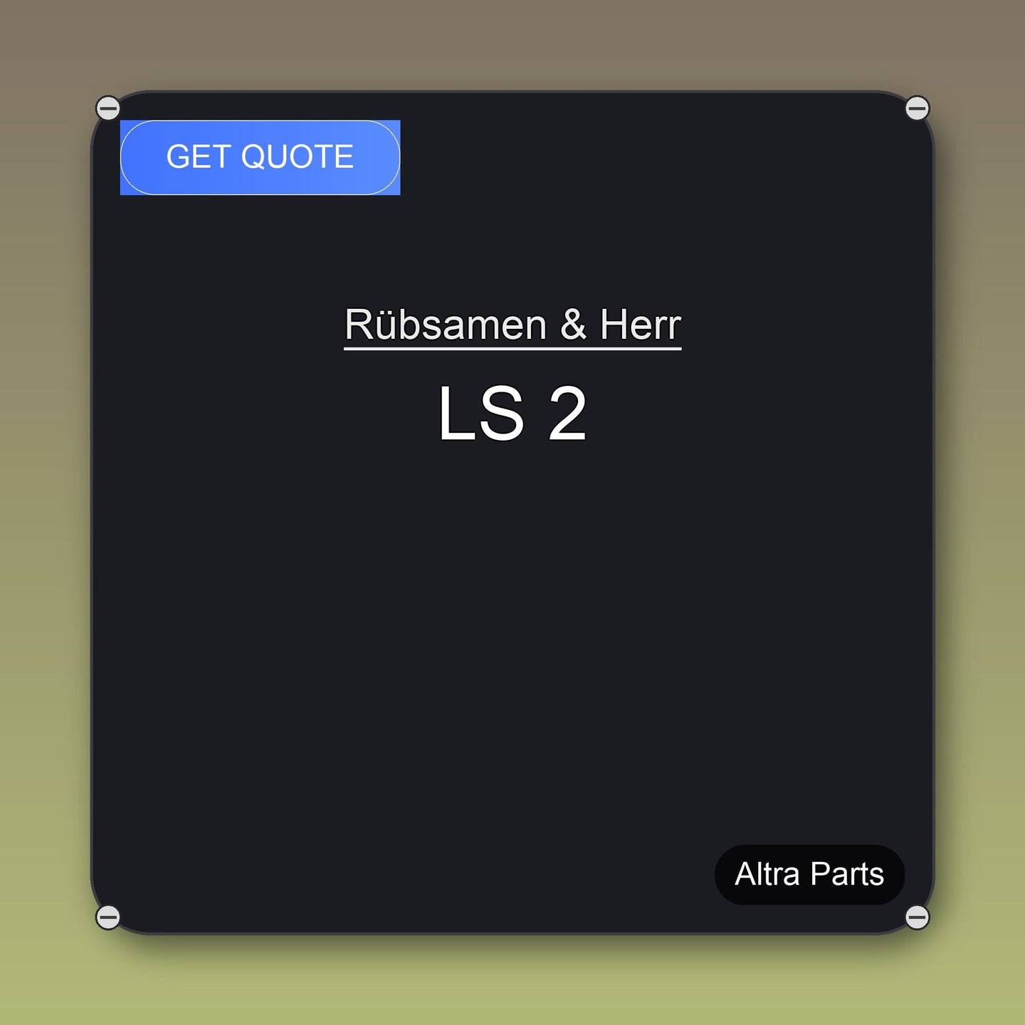 Rübsamen & Herr LS 2 industrial spare part – fast international delivery & worldwide shipping