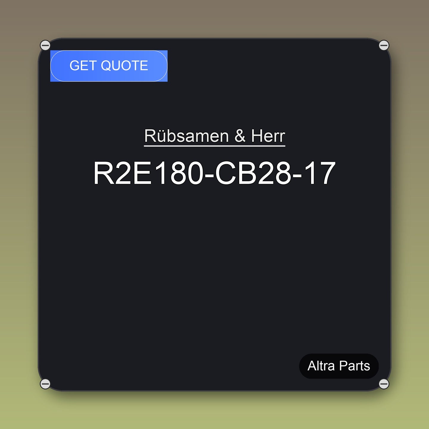 Rübsamen & Herr R2E180-CB28-17 industrial spare part – fast international delivery & worldwide shipping