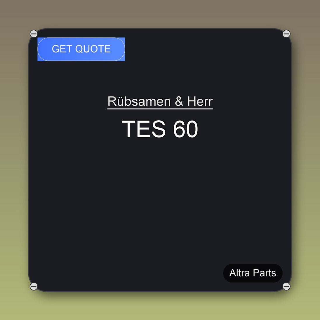 Rübsamen & Herr TES 60 industrial spare part – fast international delivery & worldwide shipping