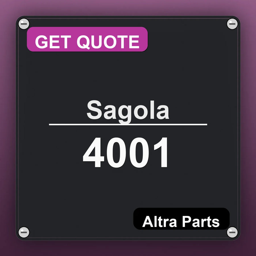 Sagola 4001 industrial nameplate style image – Altra Parts. GET QUOTE.