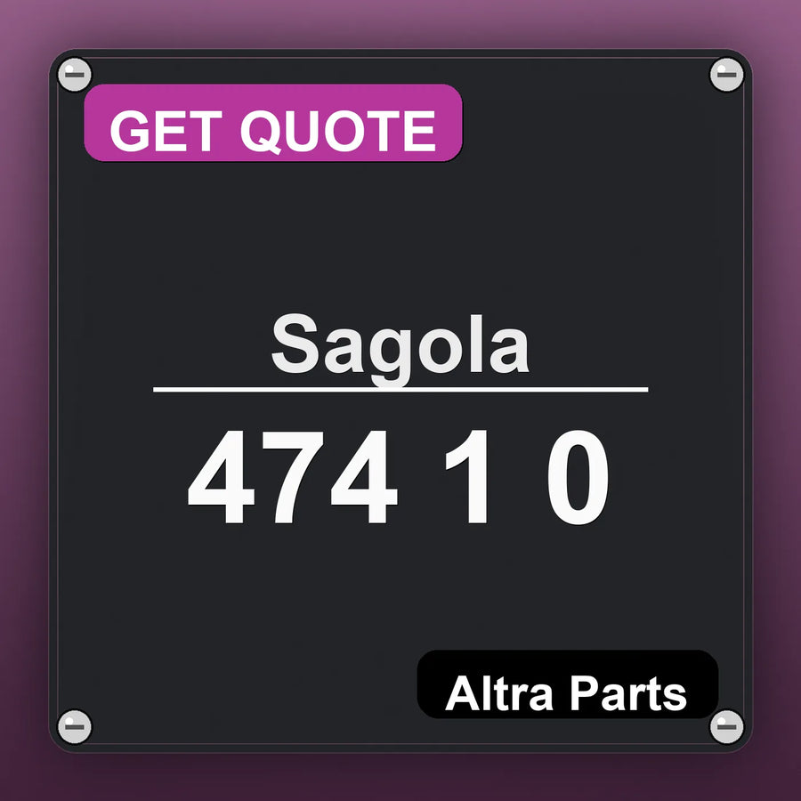 Sagola 474 1 0 industrial nameplate style image – Altra Parts. GET QUOTE.
