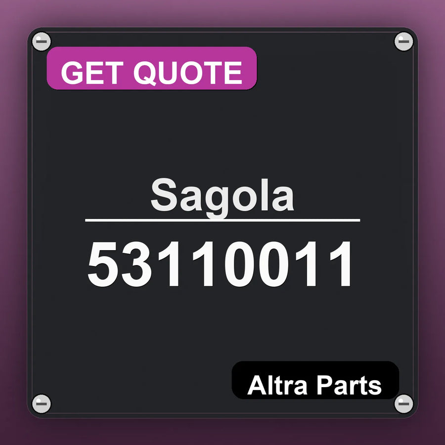 Sagola 53110011 industrial nameplate style image – Altra Parts. GET QUOTE.