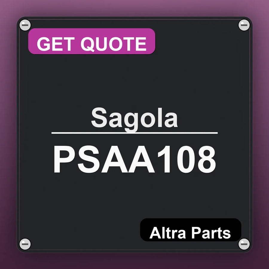 Sagola PSAA108 industrial nameplate style image – Altra Parts. GET QUOTE.
