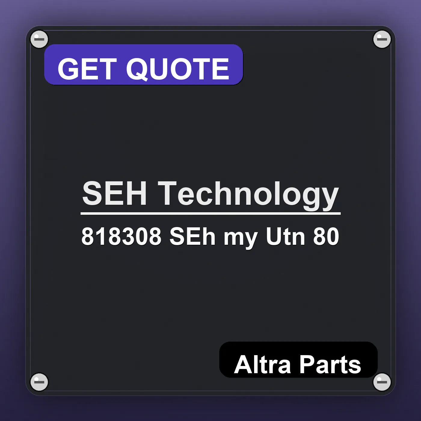 SEH Technology 818308 SEh my Utn 80 industrial nameplate style image – Altra Parts. GET QUOTE.