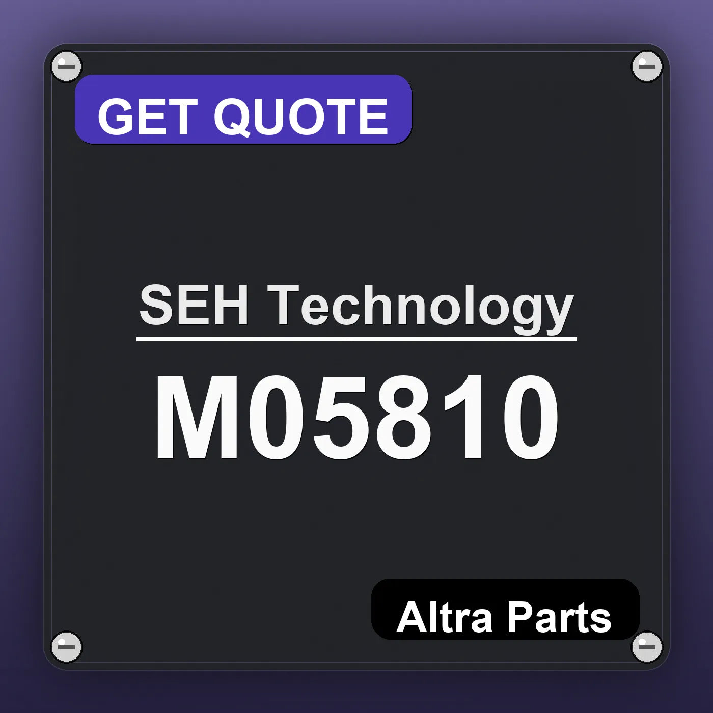 SEH Technology M05810 industrial nameplate style image – Altra Parts. GET QUOTE.
