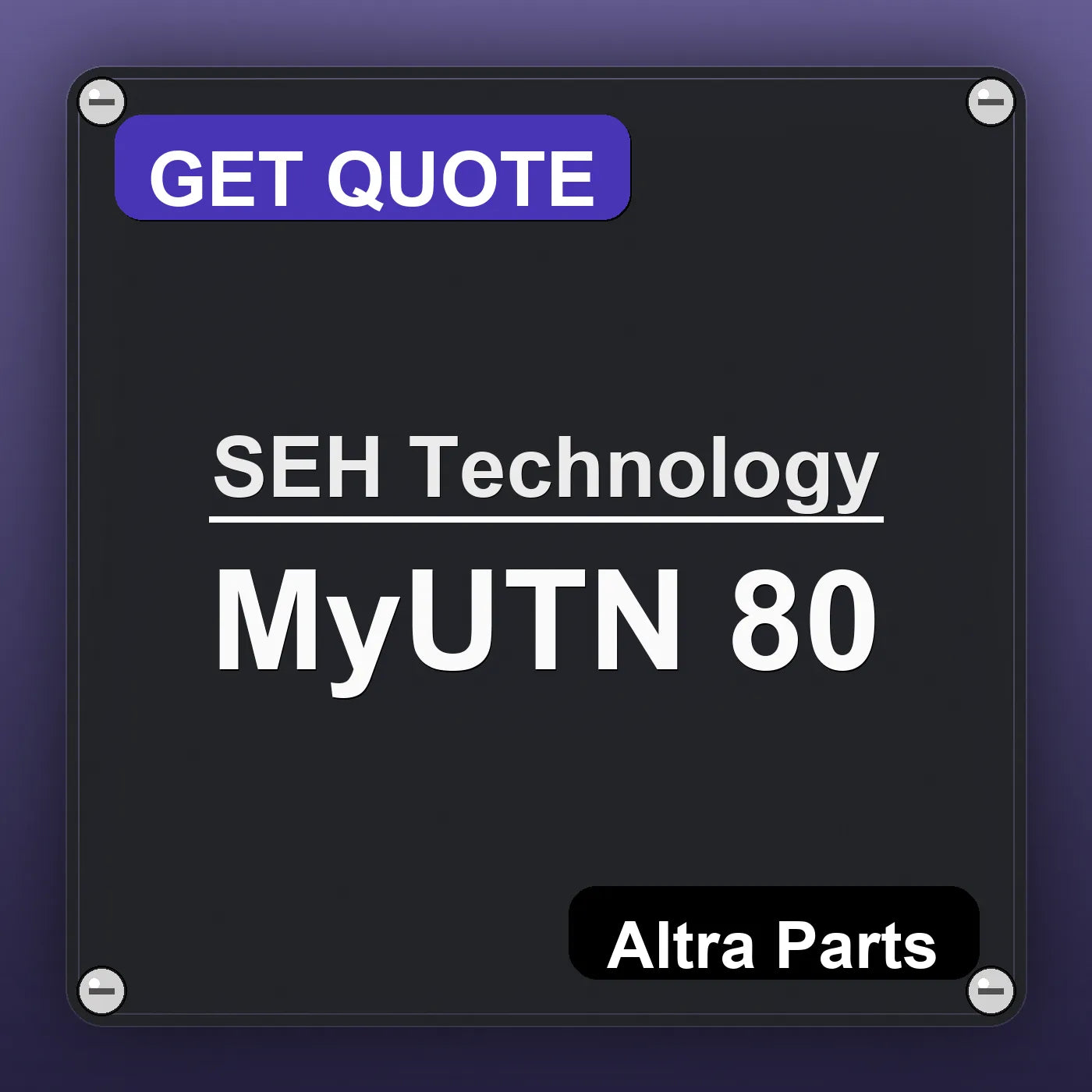 SEH Technology MyUTN 80 industrial nameplate style image – Altra Parts. GET QUOTE.