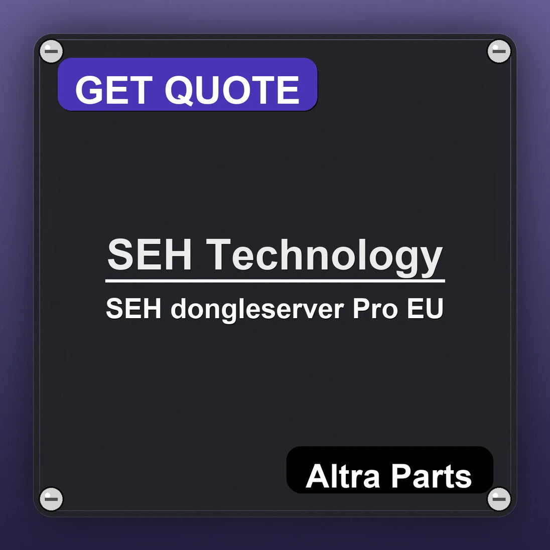 SEH Technology SEH dongleserver Pro EU industrial nameplate style image – Altra Parts. GET QUOTE.