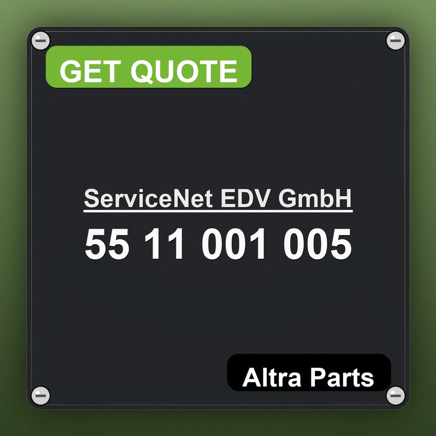 ServiceNet EDV GmbH 55 11 001 005 industrial nameplate style image – Altra Parts. GET QUOTE.