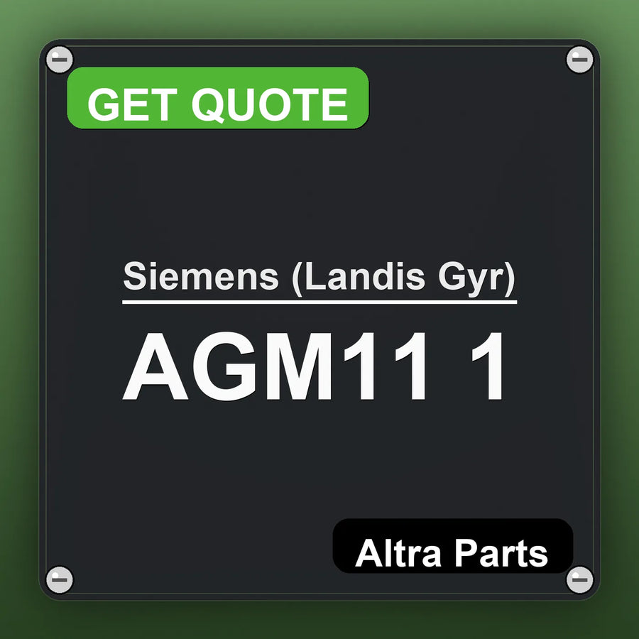 Siemens (Landis Gyr) AGM11 1 industrial nameplate style image – Altra Parts. GET QUOTE.