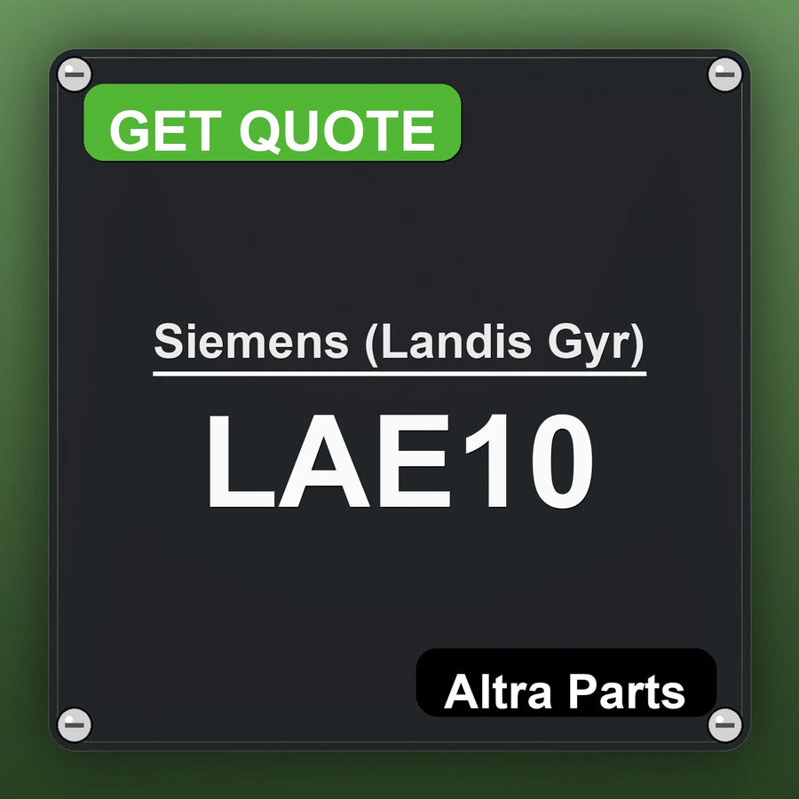 Siemens (Landis Gyr) LAE10 industrial nameplate style image – Altra Parts. GET QUOTE.