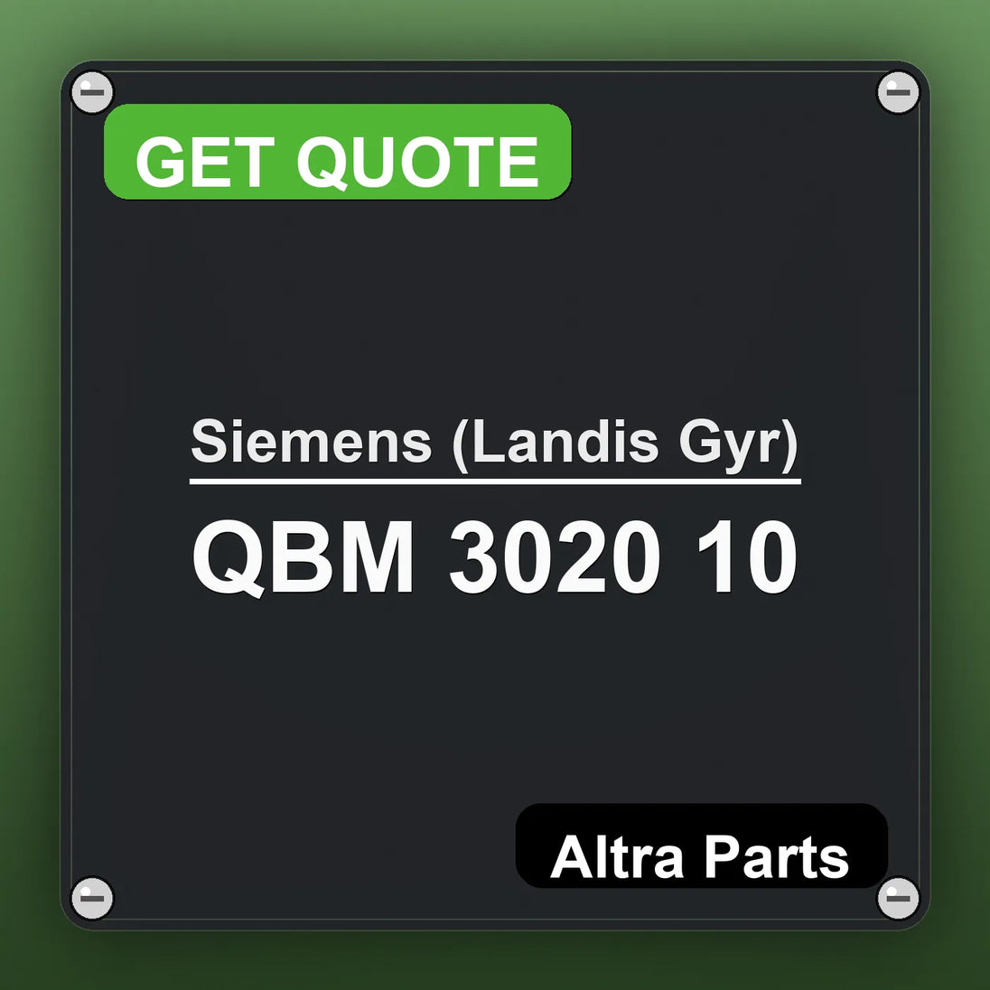 Siemens (Landis Gyr) QBM 3020 10 industrial nameplate style image – Altra Parts. GET QUOTE.