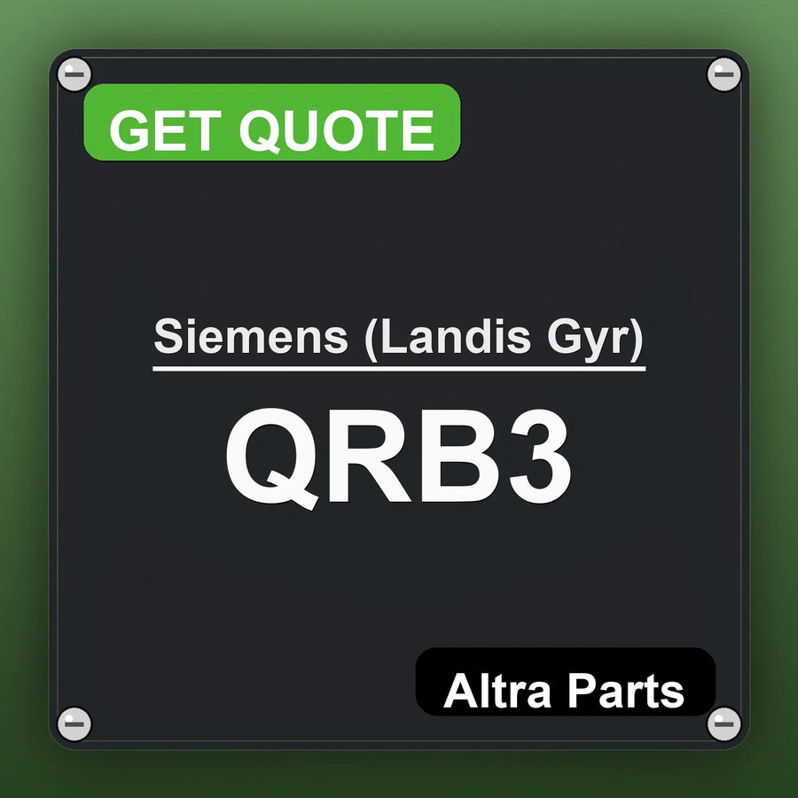 Siemens (Landis Gyr) QRB3 industrial nameplate style image – Altra Parts. GET QUOTE.
