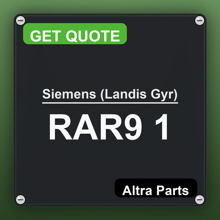 Siemens (Landis Gyr) RAR9 1 industrial nameplate style image – Altra Parts. GET QUOTE.