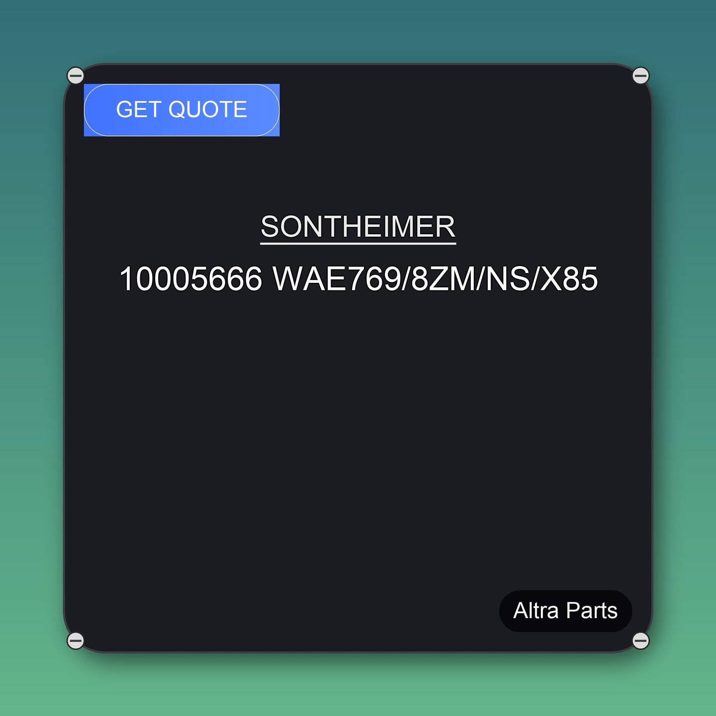 SONTHEIMER 10005666 WAE769/8ZM/NS/X85 industrial spare part – fast international delivery & worldwide shipping