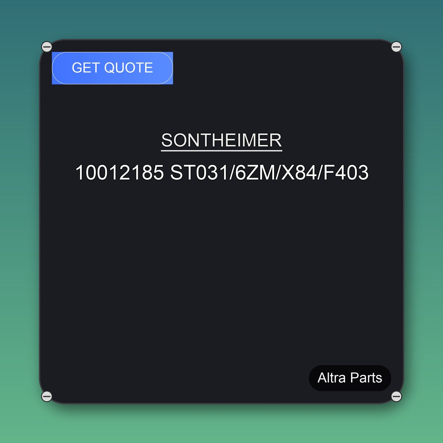 SONTHEIMER 10012185 ST031/6ZM/X84/F403 industrial spare part – fast international delivery & worldwide shipping
