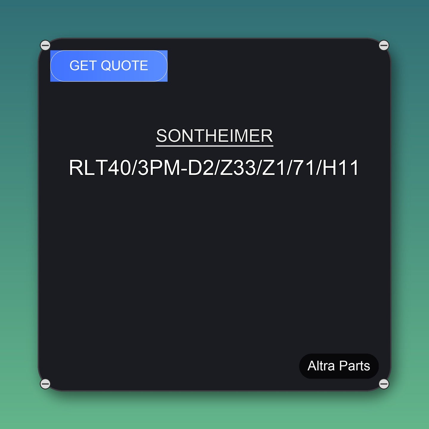 SONTHEIMER RLT40/3PM-D2/Z33/Z1/71/H11 industrial spare part – fast international delivery & worldwide shipping