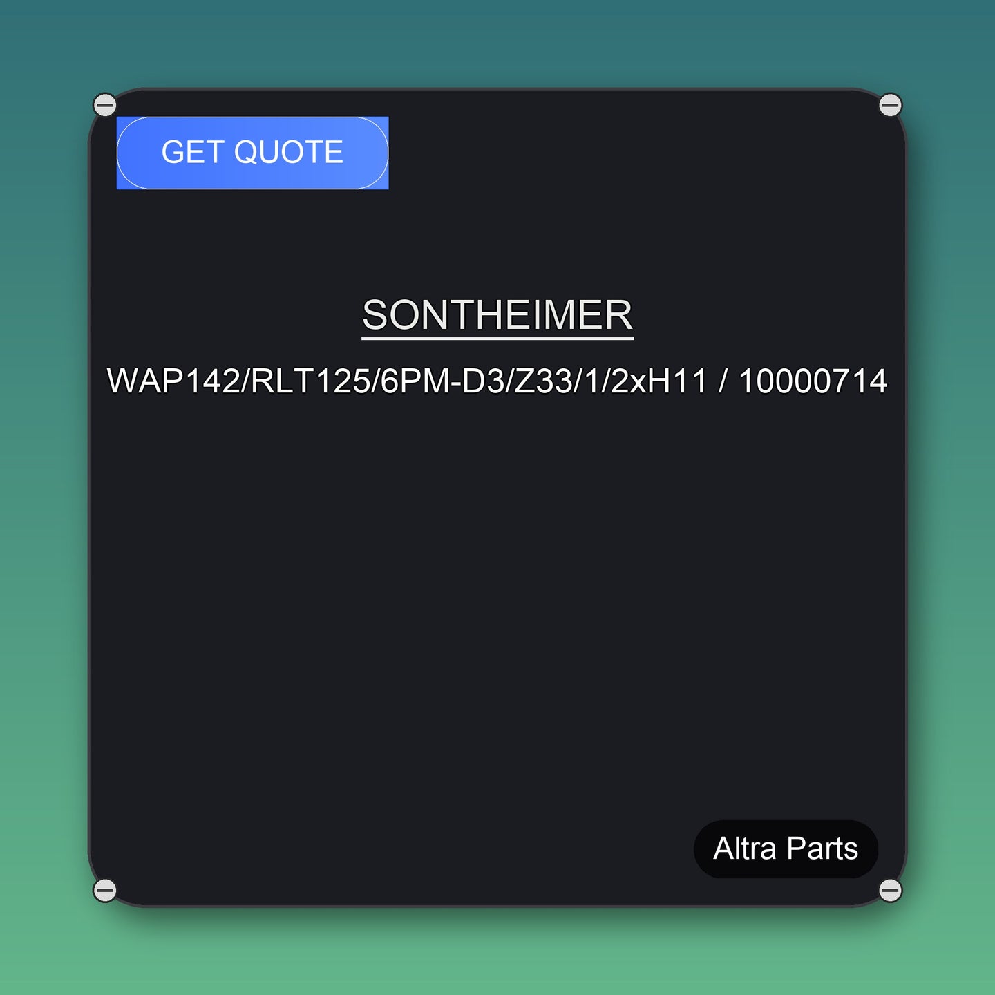 SONTHEIMER WAP142/RLT125/6PM-D3/Z33/1/2xH11 / 10000714 industrial spare part – fast international delivery & worldwide shipping