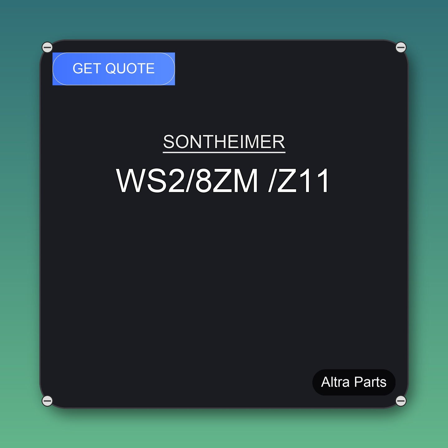 SONTHEIMER WS2/8ZM /Z11 industrial spare part – fast international delivery & worldwide shipping