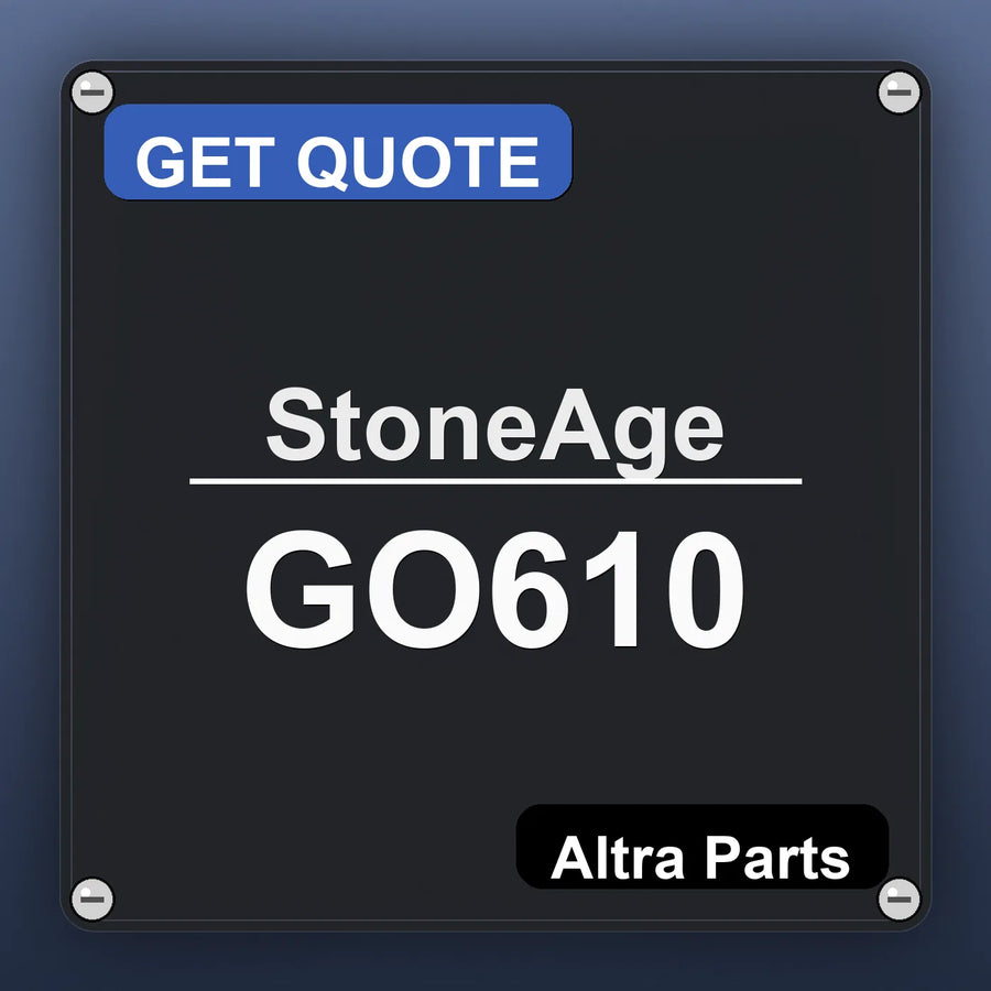 StoneAge GO610 industrial nameplate style image – Altra Parts. GET QUOTE.