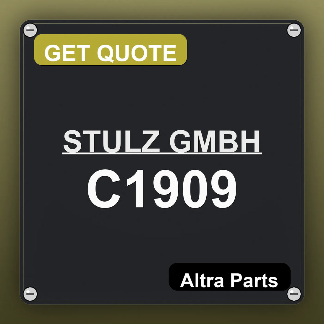 STULZ GMBH C1909 industrial nameplate style image – Altra Parts. GET QUOTE.