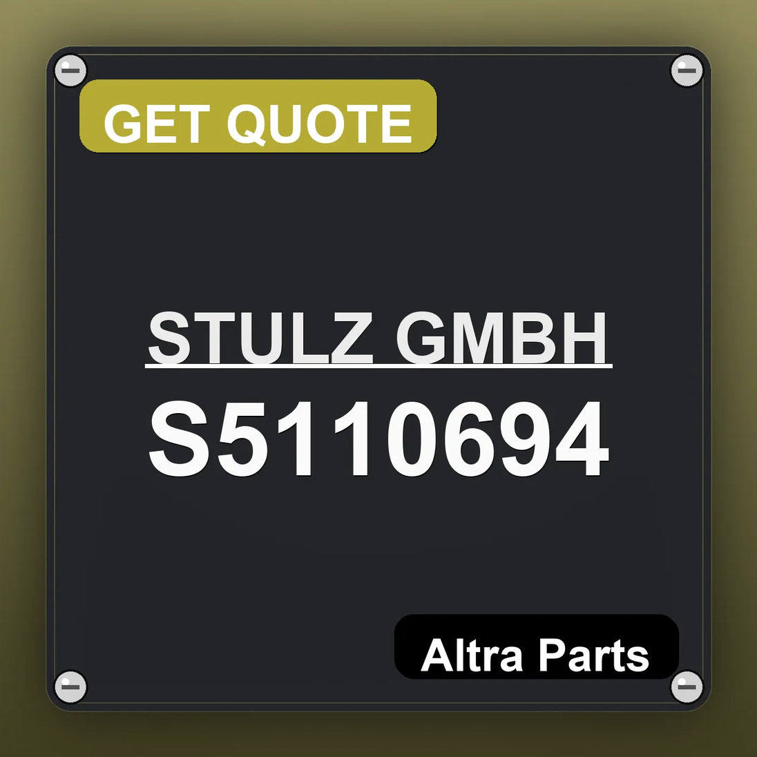 STULZ GMBH S5110694 industrial nameplate style image – Altra Parts. GET QUOTE.