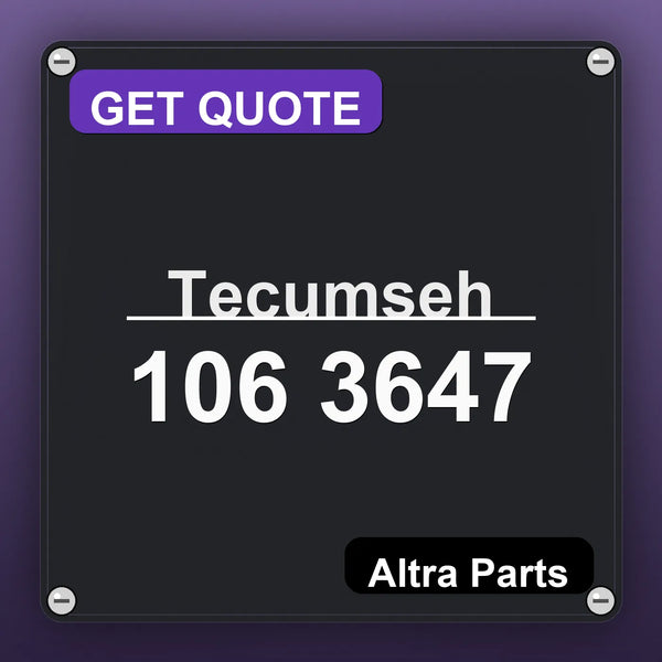 Tecumseh 106 3647 industrial nameplate style image – Altra Parts. GET QUOTE.