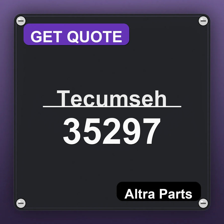 Tecumseh 35297 industrial nameplate style image – Altra Parts. GET QUOTE.