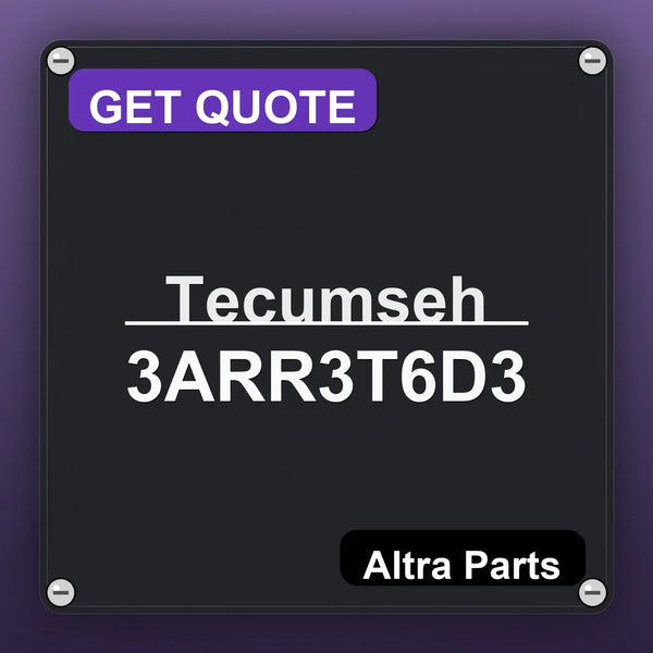 Tecumseh 3ARR3T6D3 industrial nameplate style image – Altra Parts. GET QUOTE.
