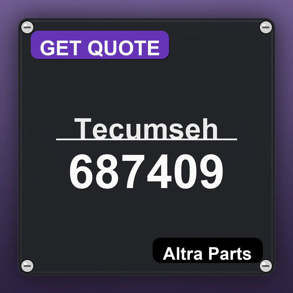 Tecumseh 687409 industrial nameplate style image – Altra Parts. GET QUOTE.