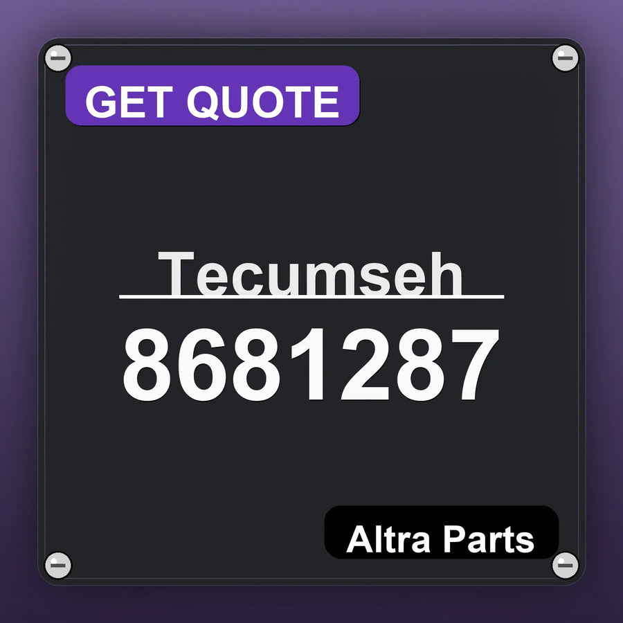 Tecumseh 8681287 industrial nameplate style image – Altra Parts. GET QUOTE.
