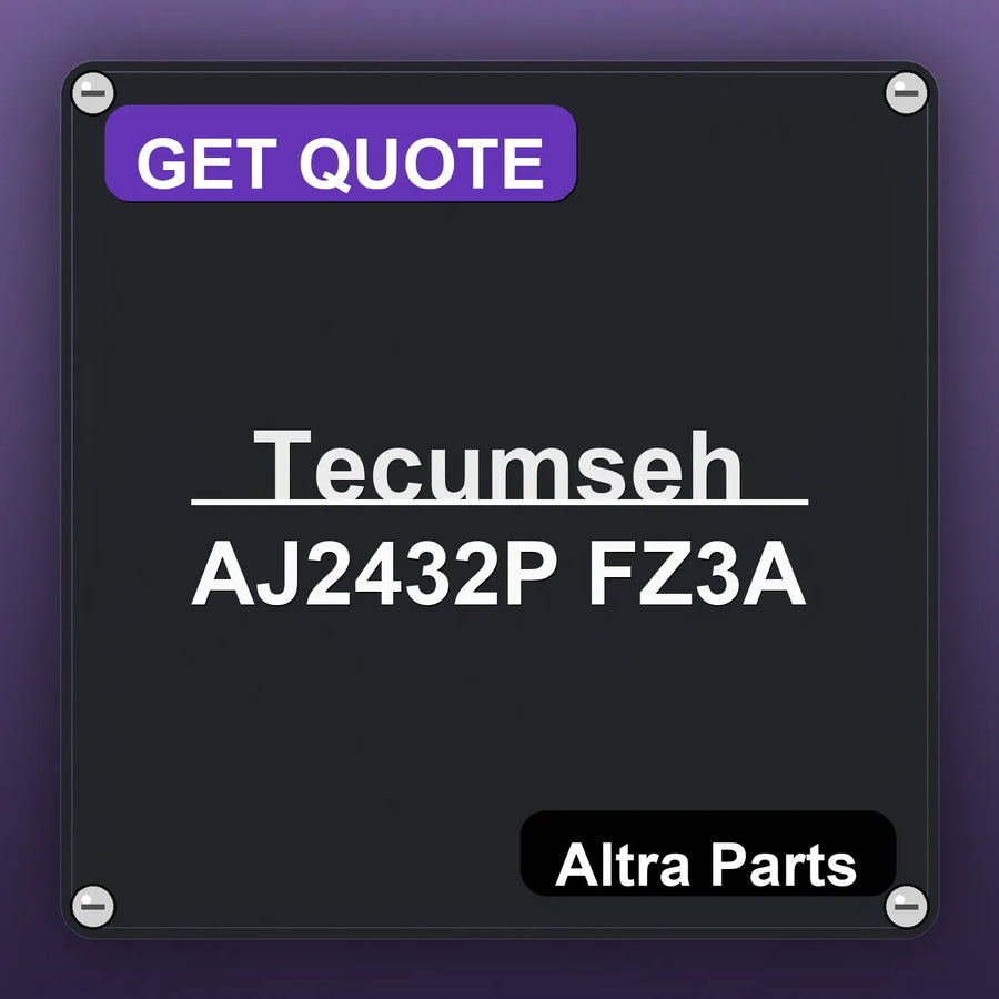 Tecumseh AJ2432P FZ3A industrial nameplate style image – Altra Parts. GET QUOTE.