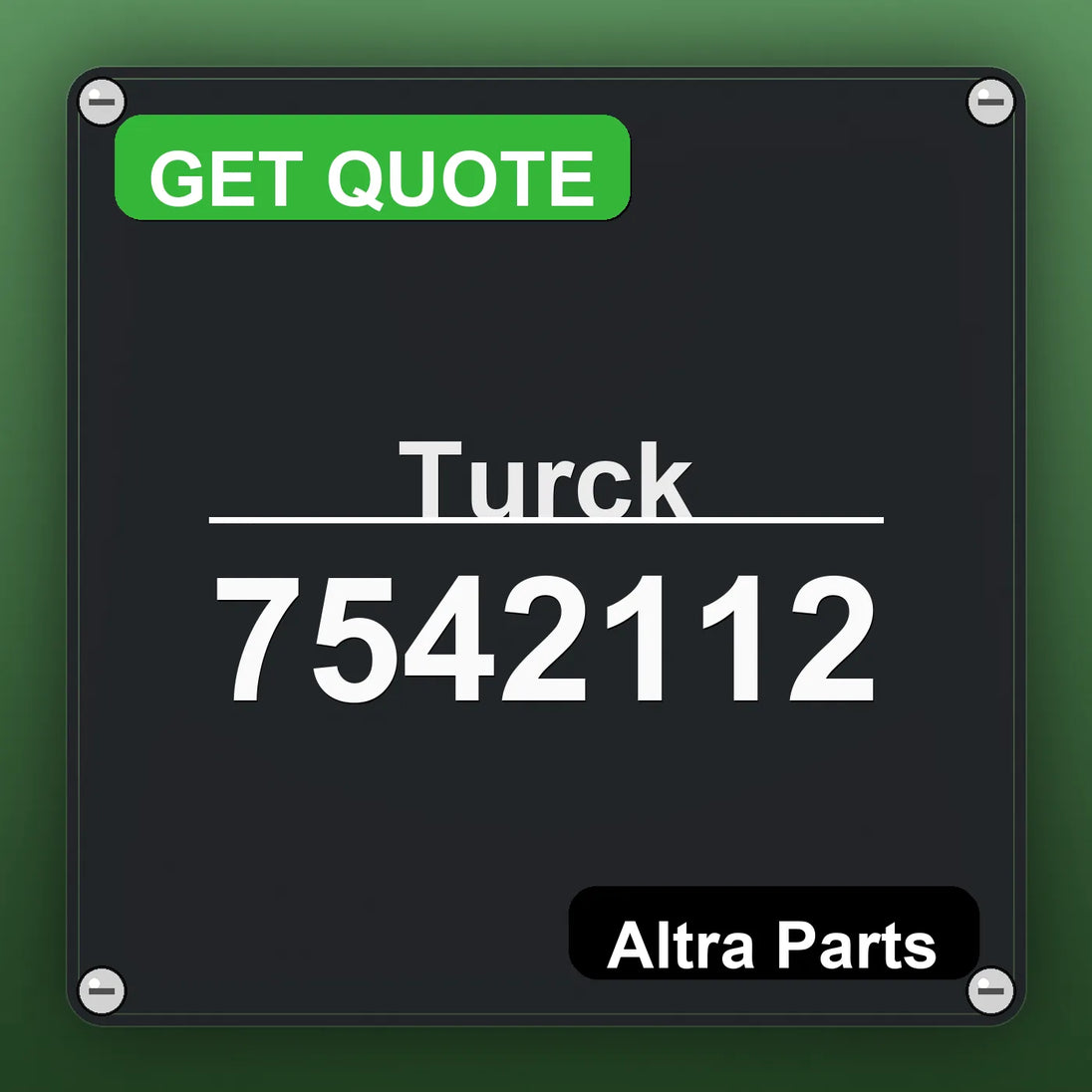 Turck 7542112 industrial nameplate style image – Altra Parts. GET QUOTE.
