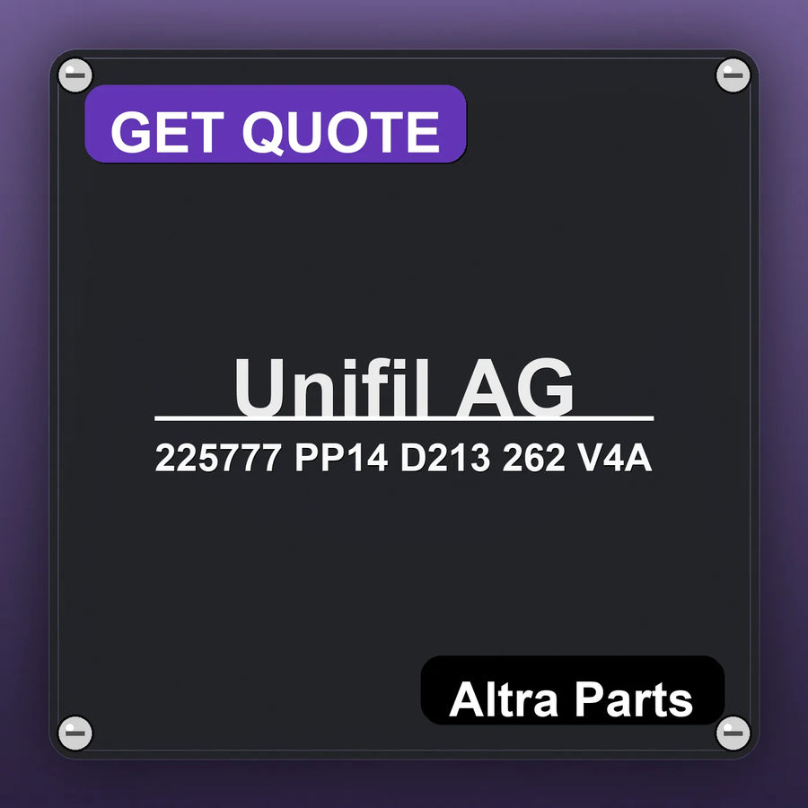 Unifil AG 225777 PP14 D213 262 V4A industrial nameplate style image – Altra Parts. GET QUOTE.