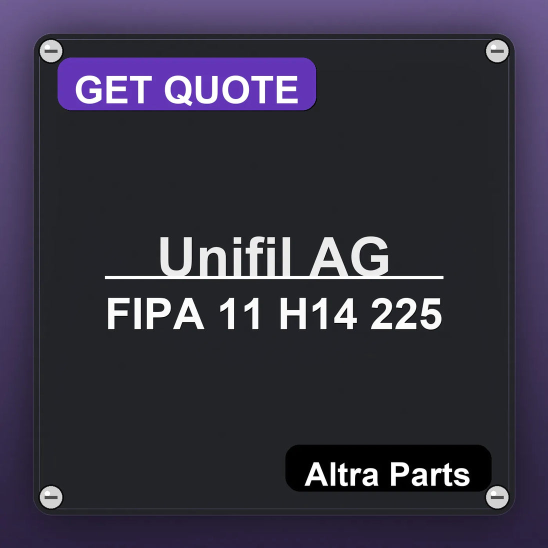 Unifil AG FIPA 11 H14 225 industrial nameplate style image – Altra Parts. GET QUOTE.