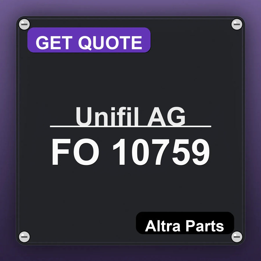 Unifil AG FO 10759 industrial nameplate style image – Altra Parts. GET QUOTE.