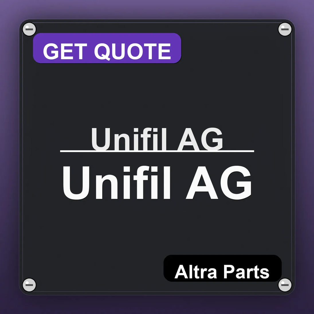 Unifil AG Unifil AG industrial nameplate style image – Altra Parts. GET QUOTE.