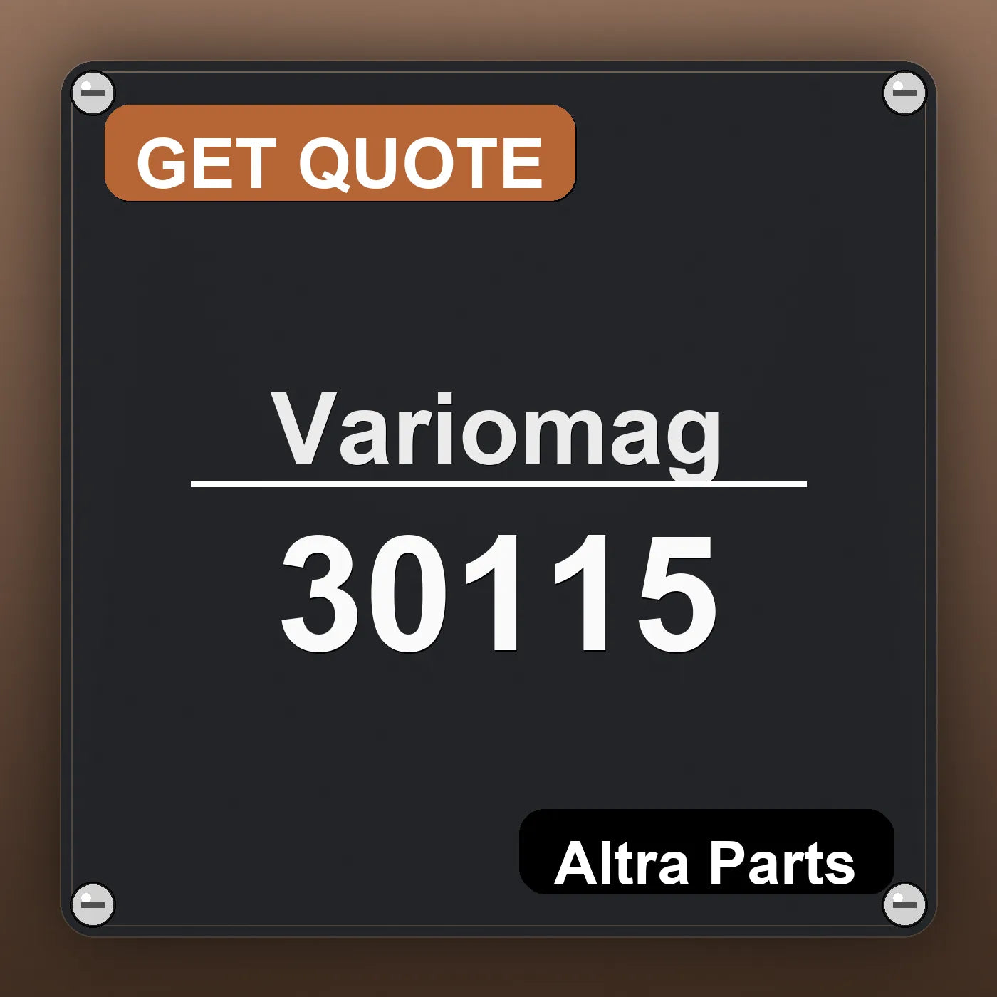 Variomag 30115 industrial nameplate style image – Altra Parts. GET QUOTE.