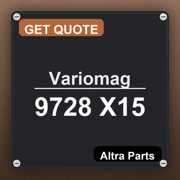 Variomag 9728 X15 industrial nameplate style image – Altra Parts. GET QUOTE.