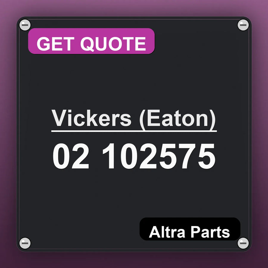 Vickers (Eaton) 02 102575 industrial nameplate style image – Altra Parts. GET QUOTE.