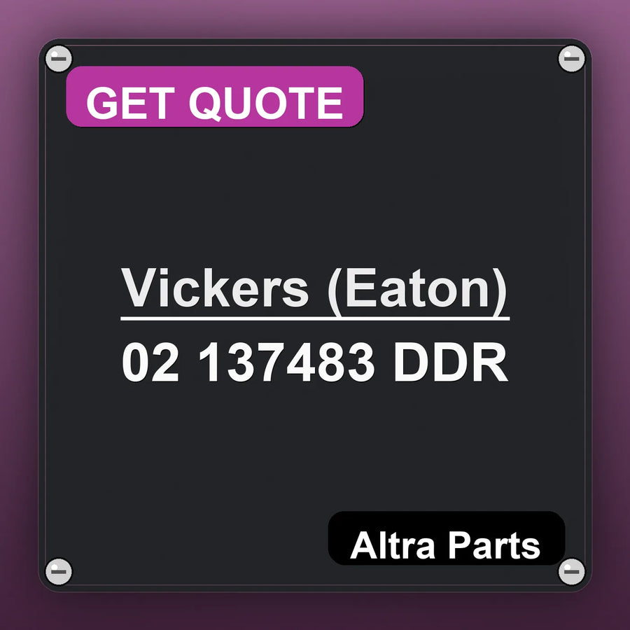 Vickers (Eaton) 02 137483 DDR industrial nameplate style image – Altra Parts. GET QUOTE.