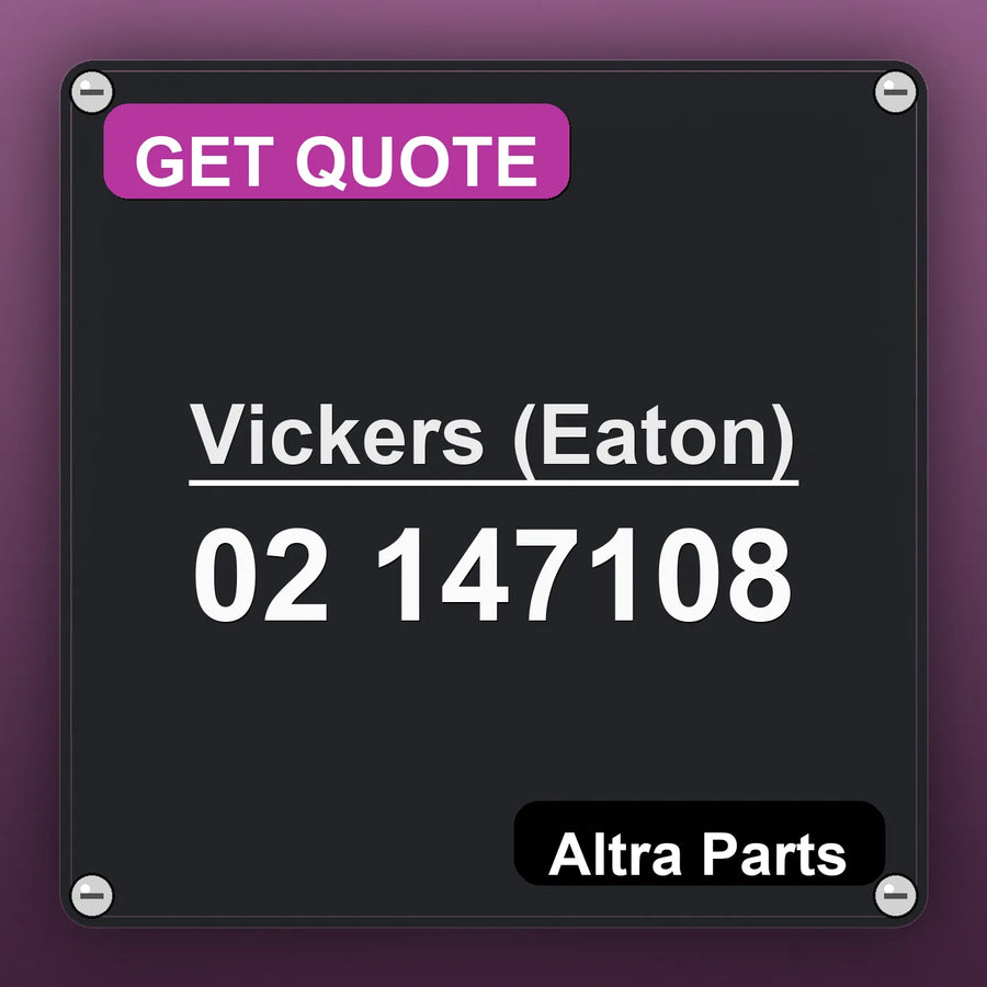 Vickers (Eaton) 02 147108 industrial nameplate style image – Altra Parts. GET QUOTE.