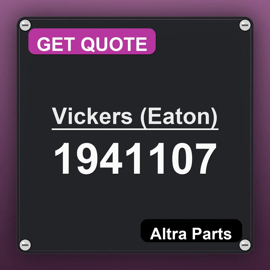 Vickers (Eaton) 1941107 industrial nameplate style image – Altra Parts. GET QUOTE.