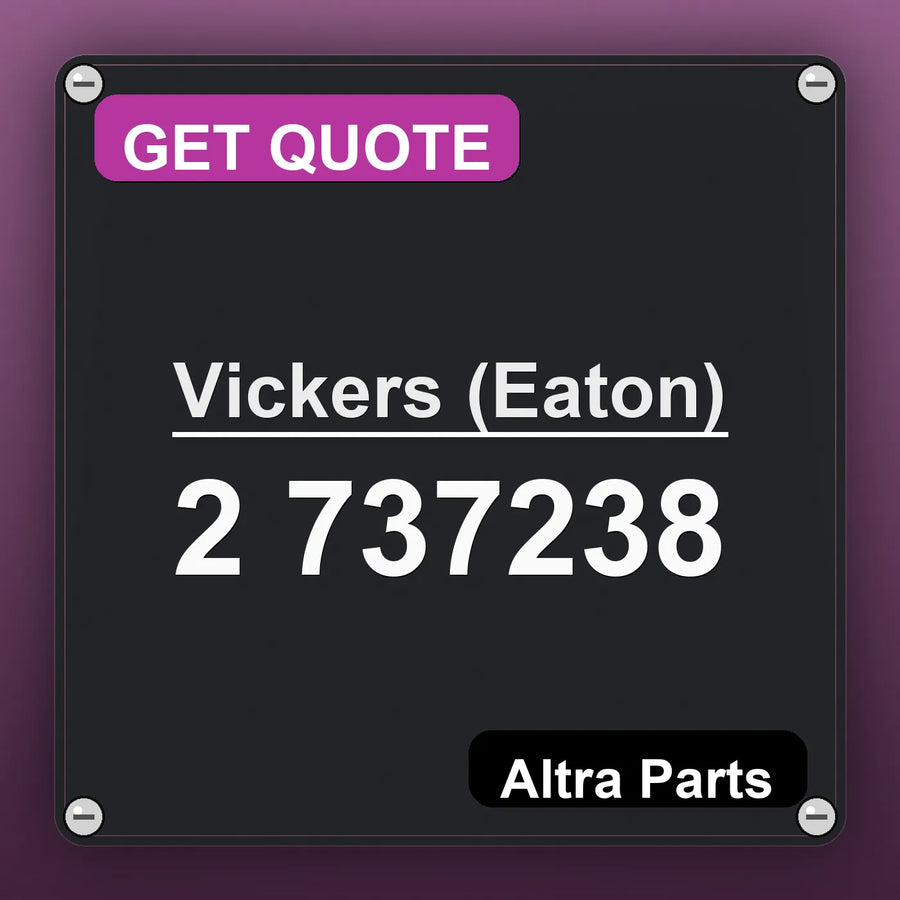 Vickers (Eaton) 2 737238 industrial nameplate style image – Altra Parts. GET QUOTE.