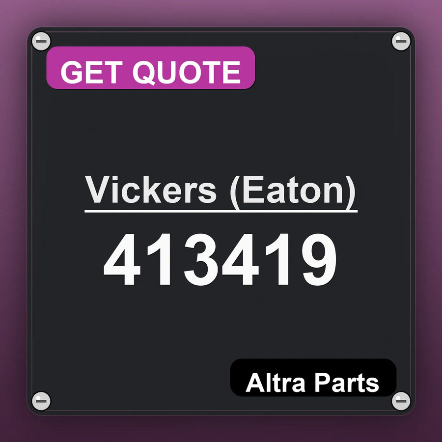Vickers (Eaton) 413419 industrial nameplate style image – Altra Parts. GET QUOTE.
