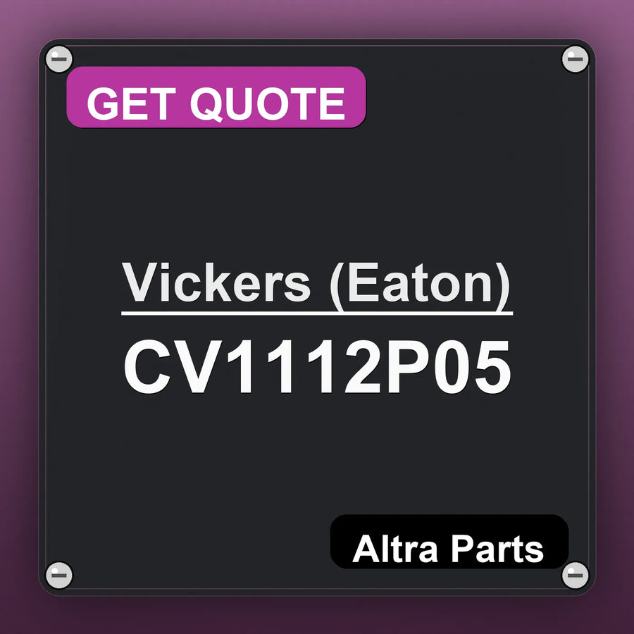Vickers (Eaton) CV1112P05 industrial nameplate style image – Altra Parts. GET QUOTE.